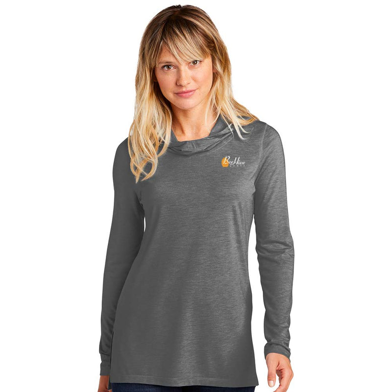 Sport-Tek Ladies PosiCharge Tri-Blend Wicking Long Sleeve Hoodie