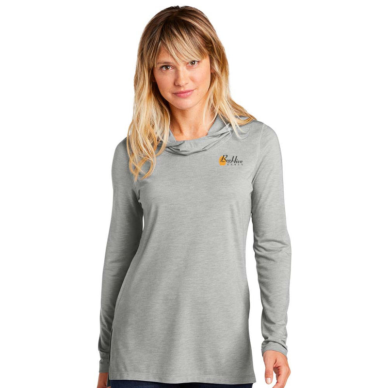 Sport-Tek Ladies PosiCharge Tri-Blend Wicking Long Sleeve Hoodie