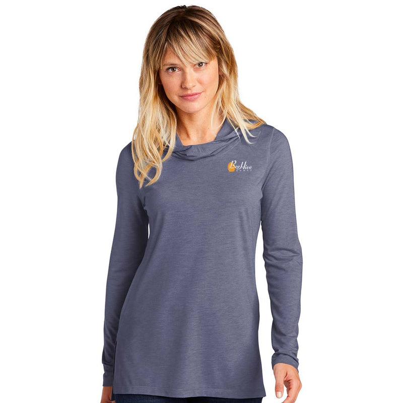 Sport-Tek Ladies PosiCharge Tri-Blend Wicking Long Sleeve Hoodie