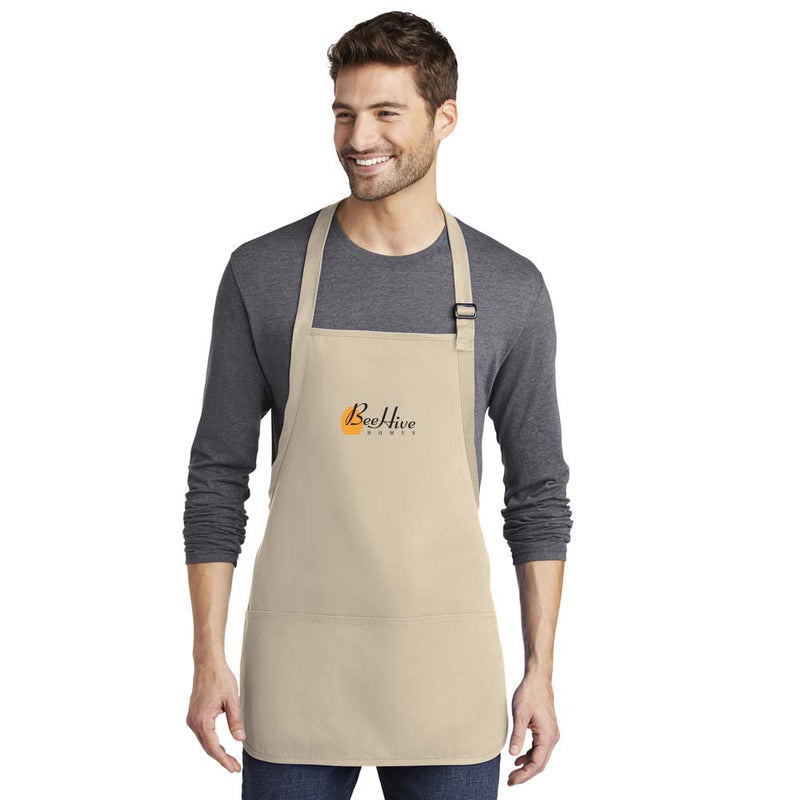 Medium-Length Apron with Pouch Pockets