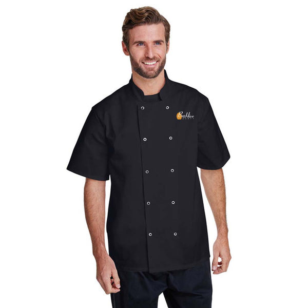 Artisan Collection by Reprime Unisex Studded Front Short-Sleeve Chef's Coat