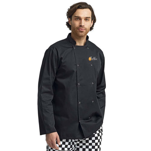 Artisan Collection by Reprime Unisex Studded Front Long-Sleeve Chef's Coat